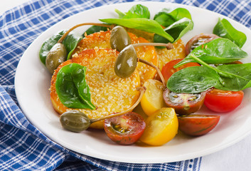 Halloumi cheese with capers