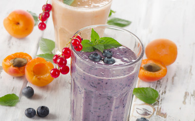 Fresh Smoothies with berries for  a breakfast.