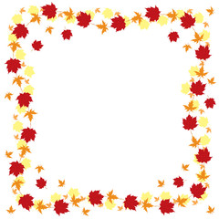 Naklejka na ściany i meble Greeting autumn border with maple leaves