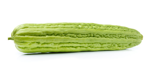 Bitter melon slices isolated on white background