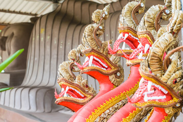 Obraz premium Many headed Naga closeup