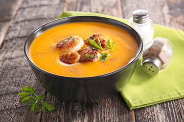 soup and scallop