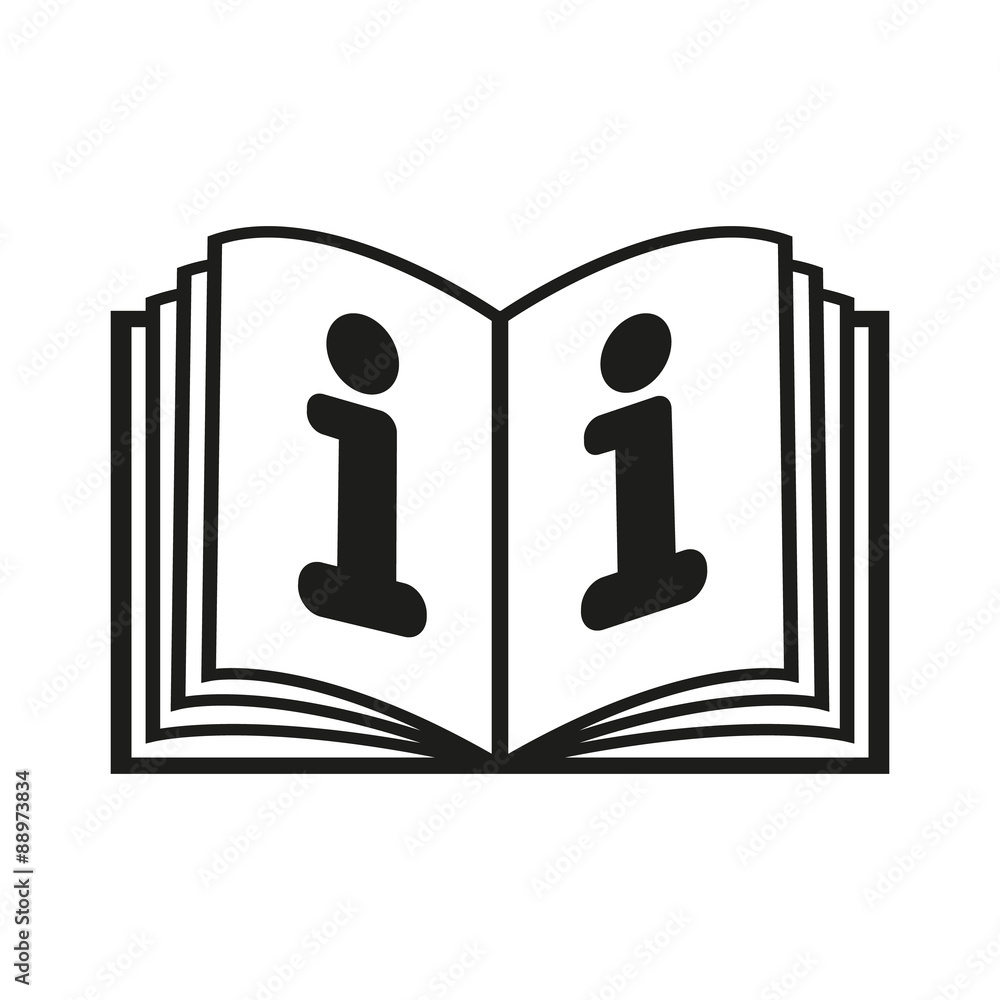 Poster the open book icon. manual and tutorial, instruction, encyclopedia symbol. flat