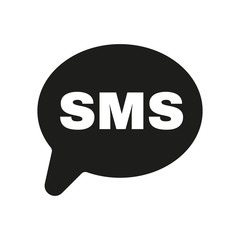 The sms icon. Text message symbol. Flat