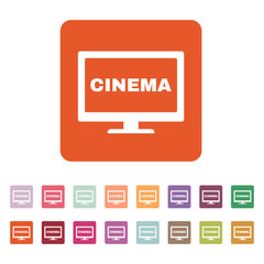 The cinema icon. Television and tv, movie, film symbol. Flat
