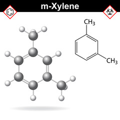 Xylene molecule, meta-xylene isomer