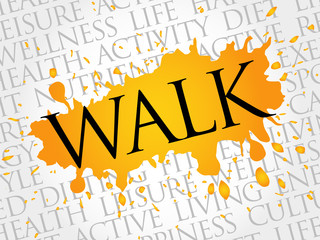 WALK word cloud, fitness, sport, health concept