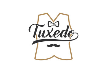 Tuxedo typographic logo vector illustration