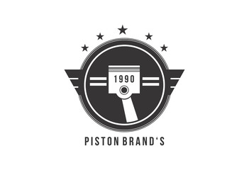 piston cup shop logo vector illustration