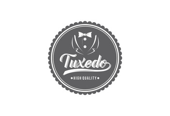 Tuxedo handwrite typographic logo vector