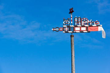 Wooden carved weather vane