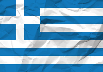 crumpled paper Greece flag