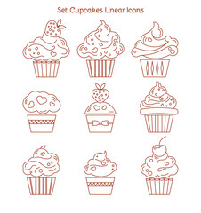 Cupcake icon. Dessert cake sign. Delicious bakery food symbol. L