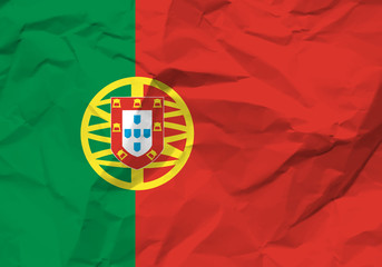 crumpled paper Portugal flag