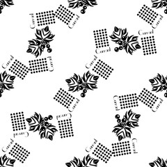Currants seamless pattern black silhouette