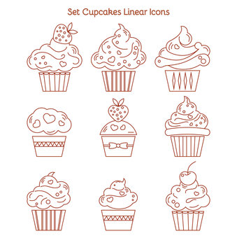 Cupcake icon. Dessert cake sign. Delicious bakery food symbol. L