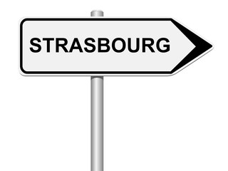 Panneau direction Strasbourg