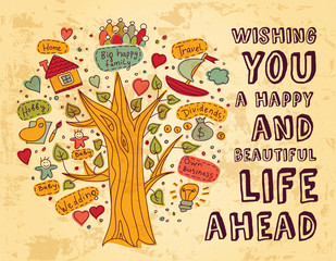 Wishing card color dreams life