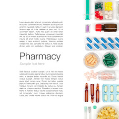 pills on white background 