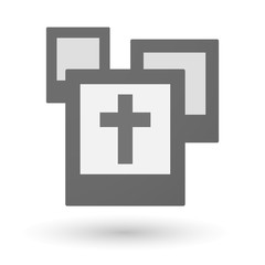 Isolated group of photos with a christian cross