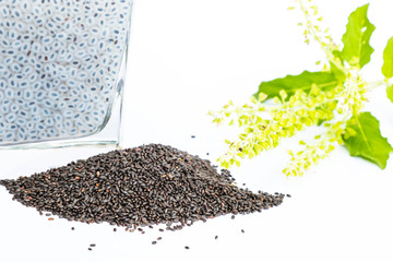 Gelatinous basil seeds for health