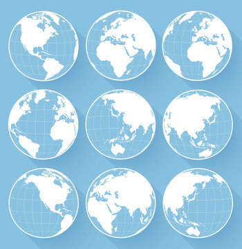 Vector globe earth icons