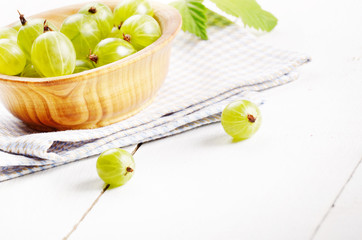 Wooden bowl with organic berries