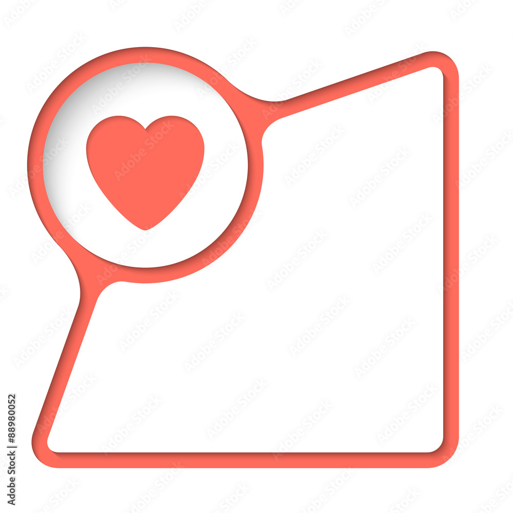 Aufkleber abstract frame with inner shadow and heart