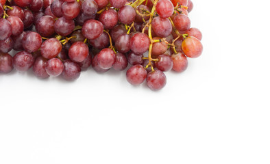 red grapes on a white background