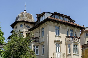 Fragment of old building in the Sofia town, Bulgaria, Europe 