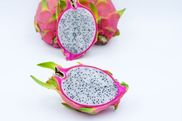 Dragon Fruit isolated against white background.