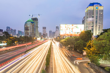 Fototapeta na wymiar Jakarta twilight