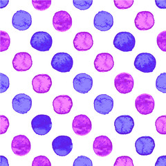 Seamless watercolor dots pattern