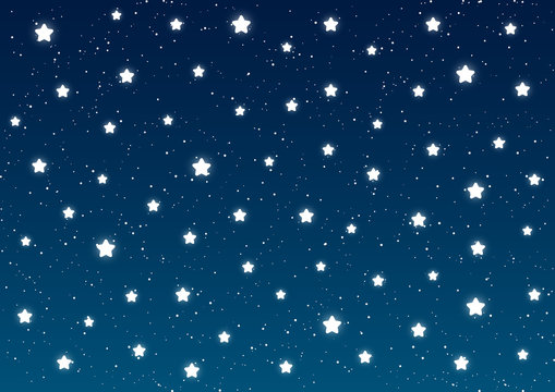 Shiny stars on blue sky background 