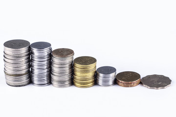 coins on the table. close-up