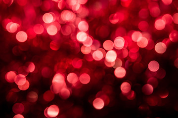 Abstract red circular bokeh background of Christmas light