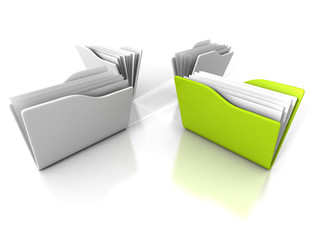 Different Green Document Folder Out From Group