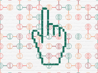 Social media concept: Mouse Cursor on wall background