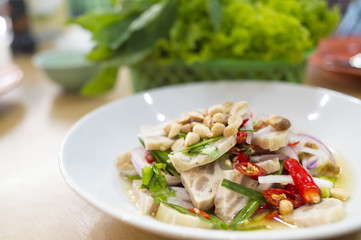 White pork sausage salad,Vietnam food 