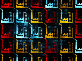Naklejka premium Industry concept: Industry Building icons on Digital background