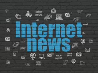 News concept: Internet News on wall background