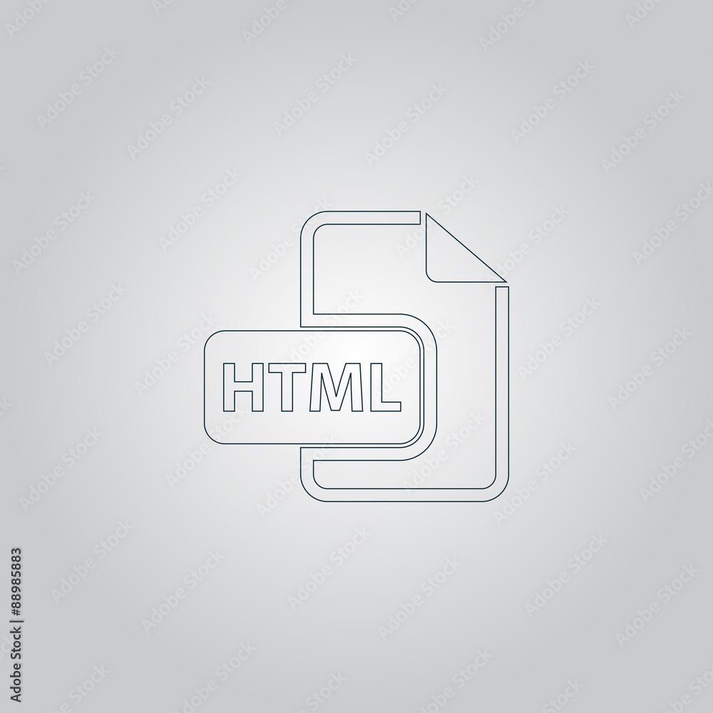 Poster html file extension icon vector.