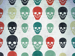 Medicine concept: Scull icons on Digital Paper background