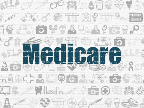Healthcare concept: Medicare on wall background