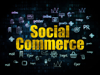 Obraz premium Advertising concept: Social Commerce on Digital background