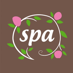 Round vector logo flowers for spa salon