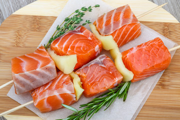 Salmon skewer