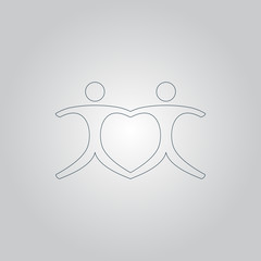 connecting people as a heart - pair