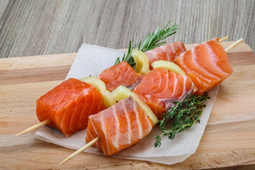 Salmon skewer