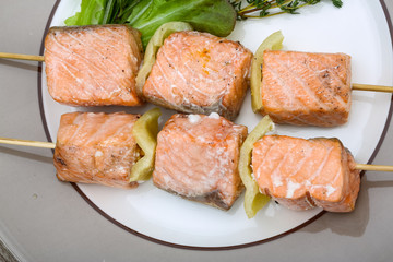 Salmon skewer